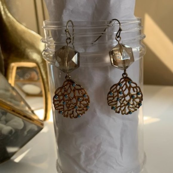 Gold Tone Filigree with Smokey Bead - Picture 2 of 5